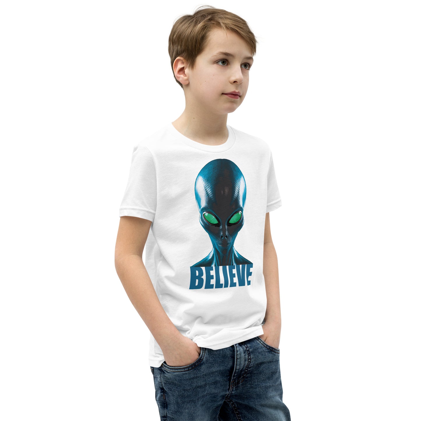 Believe in Aliens Youth Short Sleeve T-Shirt